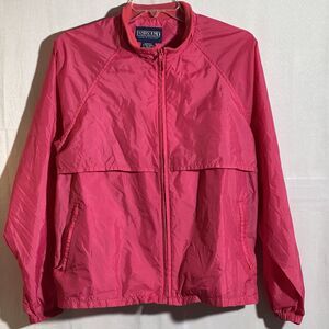 Lands’ End Pink Windbreaker Jacket XL 18/20 Lightweight Full Zip Women Travel